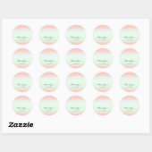 Sticker Rond Nom du Merci 16ème Maridal Blush Ombre Pastels (Feuille)