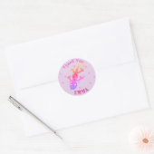 Sticker Rond Nom du Merci Cute Gecko Lizard (Enveloppe)