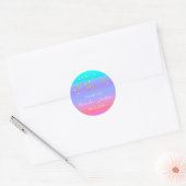 Sticker Rond Nom du Merci Date Blue Rose Gold Confetti (Enveloppe)