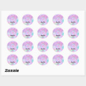 Sticker Rond Nom du Merci Holographe Pastel Eyelash Girly Drivi (Feuille)