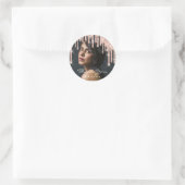 Sticker Rond Nom du Merci photo Parties scintillant du Rose de  (Sac)