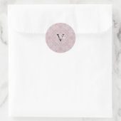 Sticker Rond Nom du monogramme rose (Sac)