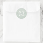 Sticker Rond Nom du script moderne Monogramme Initial Pastel Ve (Sac)