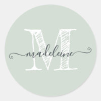 Nom du script moderne Monogramme Initial Pastel Ve