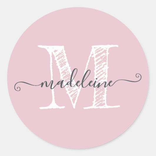 Sticker Rond Nom du script moderne Monogramme Parfait initial r (Devant)