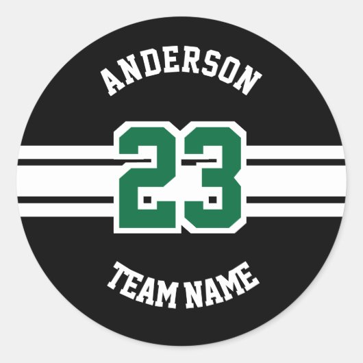 Sticker Rond Nom du sport, conception de l'équipe et du numéro (Devant)