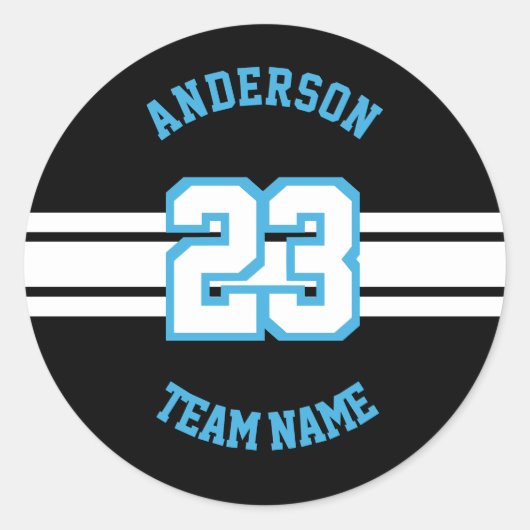Sticker Rond Nom du sport, conception de l'équipe et du numéro (Devant)