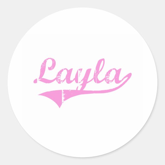 Sticker Rond Nom du style classique Layla (Devant)