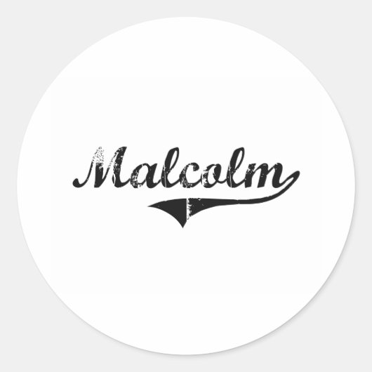 Sticker Rond Nom du style classique Malcolm (Devant)