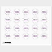 Sticker Rond Nom du triple 3e anniversaire Lilac Merci (Feuille)