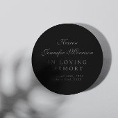 Sticker Rond Nom Élégant En Script Noir En Mémoire Amoureuse
