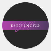 Sticker Rond Nom élégant et montant initial/s (Devant)