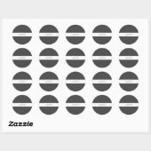 Sticker Rond Nom élégant & Monogramme | Gris foncé & Clair (Feuille)