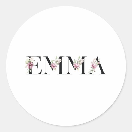 Sticker Rond Nom Emma (Devant)