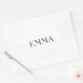 Sticker Rond Nom Emma (Enveloppe)