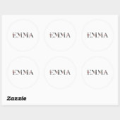Sticker Rond Nom Emma (Feuille)