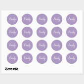 Sticker Rond Nom en écriture cursive lavande violet chic (Feuille)