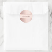 Sticker Rond Nom en or rose (Sac)