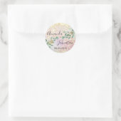 Sticker Rond Nom Enregistrer La Date Gouttes Argent Paillettes  (Sac)