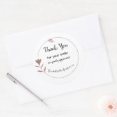 Sticker Rond Nom et message modifiables simple cercle de fleurs (Enveloppe)