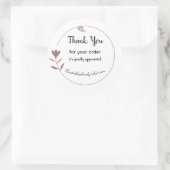 Sticker Rond Nom et message modifiables simple cercle de fleurs (Sac)