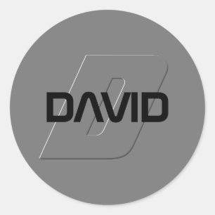 Sticker Rond Nom et monogramme personnalisables Cool