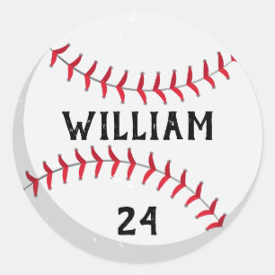 Sticker Rond Nom et numéro de baseball personnalisé tendance