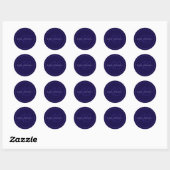 Sticker Rond Nom et prénom modernes avec monogramme (Feuille)
