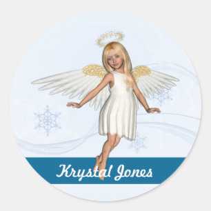 Sticker Rond Nom Étiquettes/Stickers - Angel Design