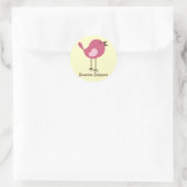 Sticker Rond Nom Étiquettes/Stickers Oiseau rose - Design (Sac)