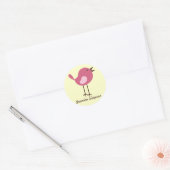 Sticker Rond Nom Étiquettes/Stickers Oiseau rose - Design (Enveloppe)