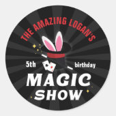 Sticker Rond Nom Extraordinaire Magicien Anniversaire, toute fê (Devant)