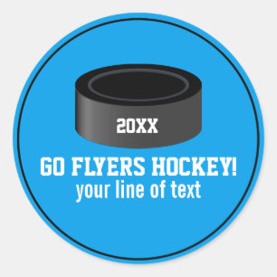 Sticker Rond Nom fait sur commande d'équipe de galet d'hockey,