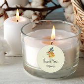 Sticker Rond Nom, Fleurs Qualisées Papier, Merci 1,5 po