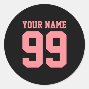 Sticker Rond Nom Football Numéro Garçon Fille Personnalisé