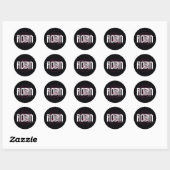 Sticker Rond Nom graphique Robin Hi-Tech (Feuille)