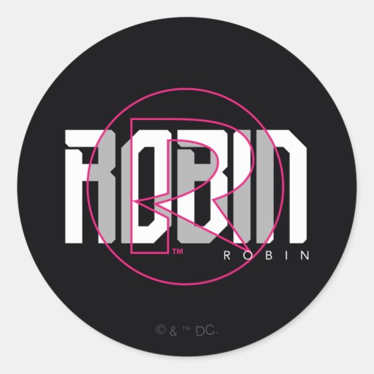 Sticker Rond Nom graphique Robin Hi-Tech (Devant)
