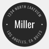 Sticker Rond Nom gras élégant et texte circulaire (Devant)