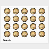 Sticker Rond Nom hébreu Purim Mishloach Manot Gold personnalisé (Feuille)