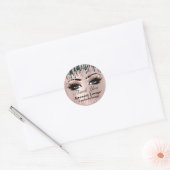 Sticker Rond Nom Lashes d'extension Lashes Mink Merci Rose (Enveloppe)