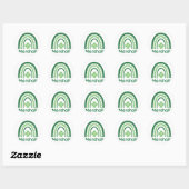 Sticker Rond Nom Marshall Clover Boho Rainbow (Feuille)