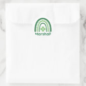 Sticker Rond Nom Marshall Clover Boho Rainbow (Sac)