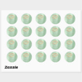 Sticker Rond Nom Merci Metal Kiss Gold Mint Green Maquillage (Feuille)