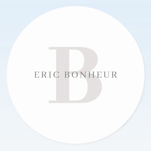 Sticker Rond Nom moderne élégant et monogramme