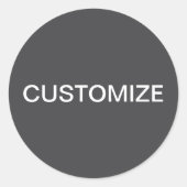 Sticker Rond Nom modifiable en gras moderne, entreprise ou marq (Devant)