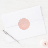 Sticker Rond Nom monogramme avec paillettes rose moderne  (Enveloppe)