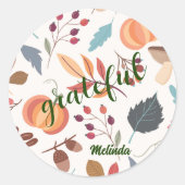 Sticker Rond Nom, Motif d'automne 3 pouces rond (Devant)