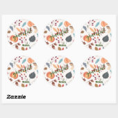 Sticker Rond Nom, Motif d'automne 3 pouces rond (Feuille)