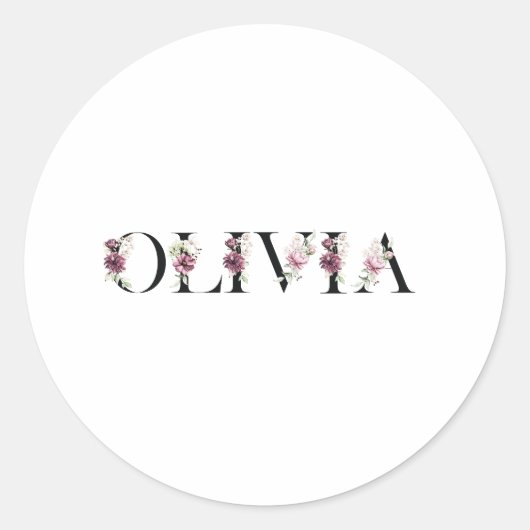 Sticker Rond Nom Olivia (Devant)