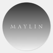 Sticker Rond Nom ou mot classique | Gris dégradé (Devant)